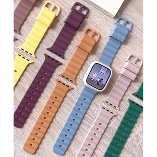 สายนาฬิกาข้อมือซิลิโคน แบบเปลี่ยน สําหรับ สายนาฬิกา applewatch Strap Series 8 7 SE 6 5 4 3 2 1 Ultra 49 มม. ขนาด 41 มม. 45 มม. 38 มม. 40 มม. สาย apple watch 42 มม. 44 มม. 49 มม. สายแอปเปิ้ลวอช 8