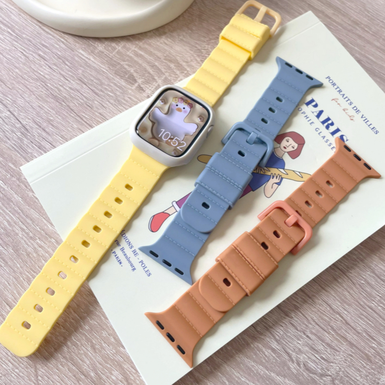 สายนาฬิกาข้อมือซิลิโคน แบบเปลี่ยน สายนาฬิกา applewatch สําหรับ Watch Strap Series 8 7 SE 6 5 4 3 2 1 Ultra 49 มม. ขนาด 41 มม. 45 มม. 38 มม. 40 มม. สาย apple watch 42 มม. 44 มม. 49 มม. สายแอปเปิ้ลวอช 8
