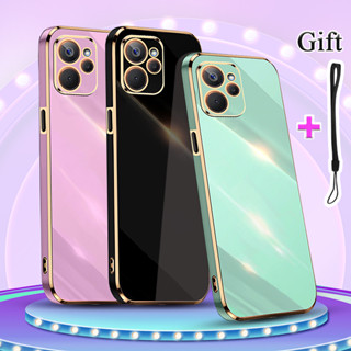 เคสโทรศัพท์มือถือซิลิโคน TPU แบบนิ่ม ชุบไฟฟ้า ขอบตรง สําหรับ Realme 10 5G Realme 10T 5G