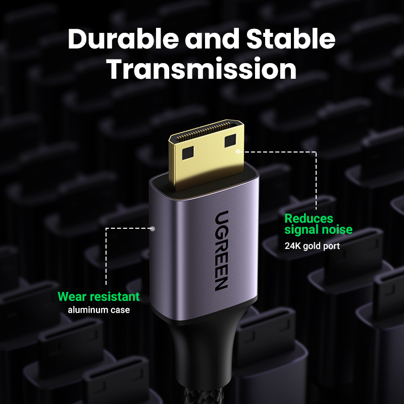 Ugreen 4K60Hz Mini Hdmi To Hdmi สายเคเบิ้ลอะแดปเตอร์ส่งสัญญาณสองทิศทาง สําหรับกล้อง / TV / PC /