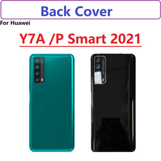 ใหม่ ของแท้ ฝาครอบด้านหลัง พร้อมโลโก้ และกาว แบบเปลี่ยน สําหรับ Huawei P Smart 2021 Y7A PPA-LX2 LX3