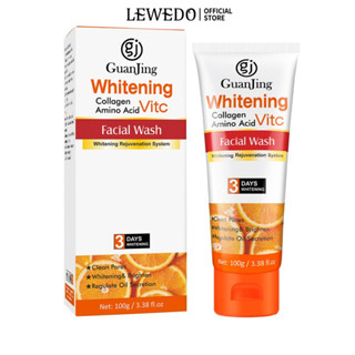 Lewedo Vitamin c คอลลาเจน ไวท์เทนนิ่ง โฟมล้างหน้า ทําความสะอาดผิวหน้า และเพิ่มความกระจ่างใส 100 กรัม