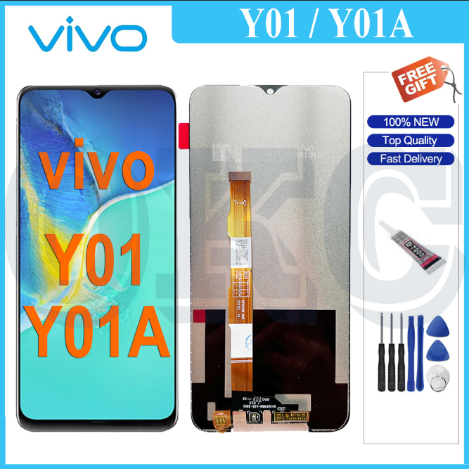 สําหรับ VIVO Y01 Y01A LCD กรอบจอแสดงผลหน้าจอสัมผัส Digitizer ชุดประกอบชิ้นส่วนทดแทน LCD