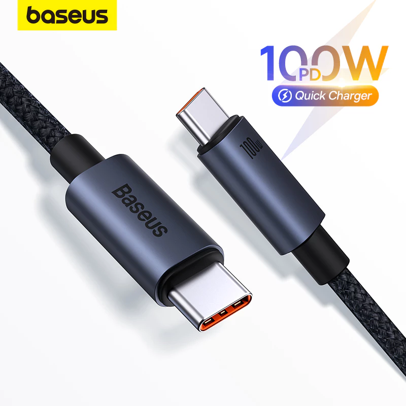 Baseus 100W USB C เป็น USB C สายเคเบิล สําหรับ iPhone 15 PD ชาร์จเร็ว สายชาร์จ สําหรับ Macbook iPad Samsung Huawei Xiaomi
