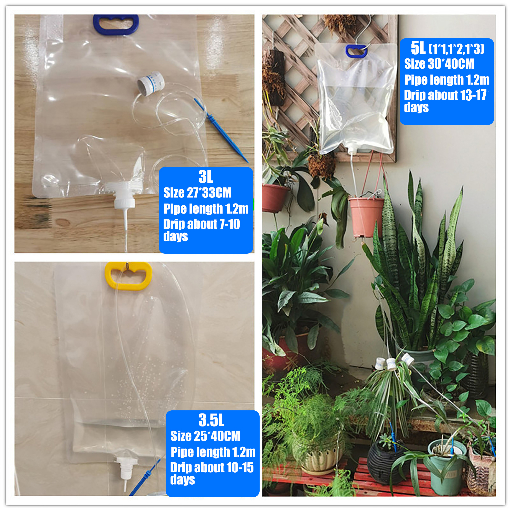 3l/3.5l/5l อัตโนมัติหยดชลประทานกระเป๋าไหลปรับพืชรดน้ํา dripper ปุ๋ย self-watering อุปกรณ์สวนขี้เกียจ - รูปที่ 2