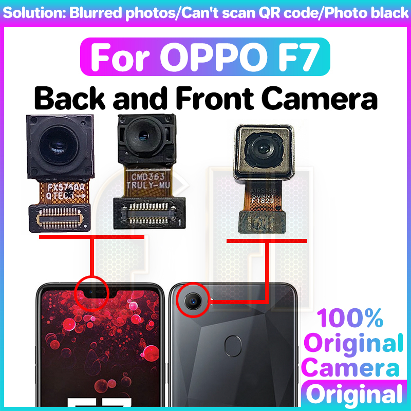 กล้องหน้า หลัง สําหรับ OPPO F7 A3 กล้องเซลฟี่หลัก ด้านหลัง กล้อง belakang flex สายเคเบิลริบบิ้นโมดูลเข้ากันได้