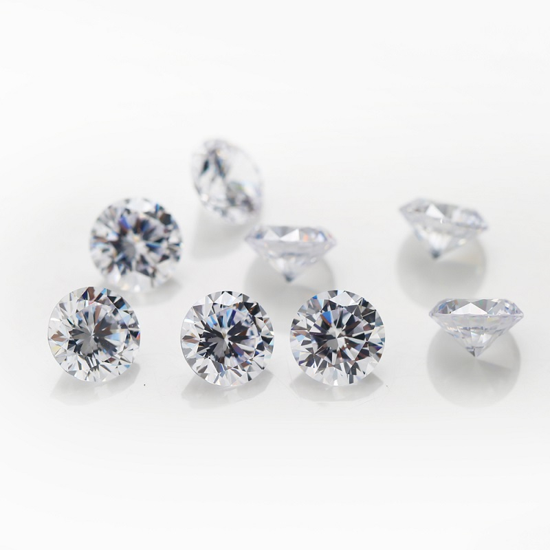 500pcs 0.7-3.0 มม.5A รอบตัดสีขาว CZ หินหลวม Cubic Zirconia สังเคราะห์อัญมณีสําหรับเครื่องประดับ DIY