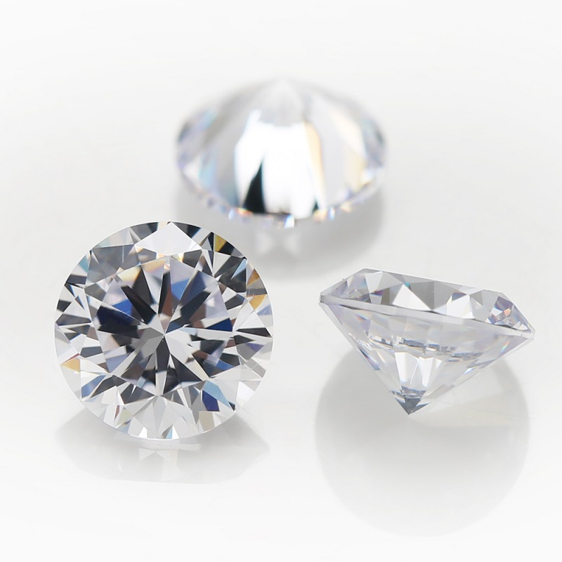 ขนาด 1.0-25 มม.5A รอบตัดสีขาว CZ หินหลวม Cubic Zirconia สังเคราะห์อัญมณีสําหรับเครื่องประดับ DIY