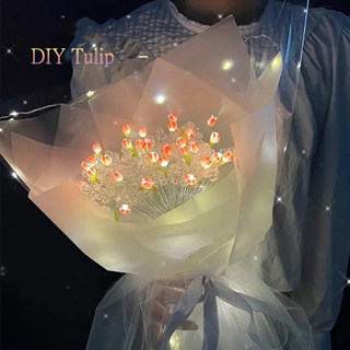 ช่อดอกทิวลิปประดิษฐ์ คริสตัล Led แฮนด์เมด ของขวัญวันเกิด สําหรับแฟนสาว DIY