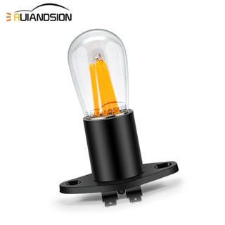 Ruiandsion ฐานหลอดไฟเตาอบไมโครเวฟ LED 110-250V 2A 2W E17 สีขาวอบอุ่น แบบเปลี่ยน 1 ชิ้น