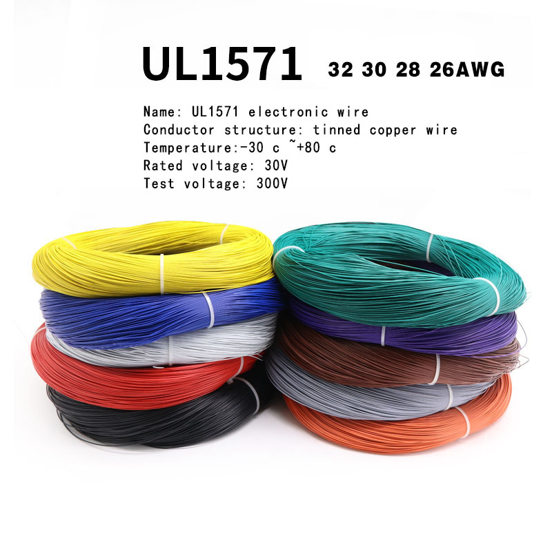 UL1571 สายไฟอิเล็กทรอนิกส์ 32AWG 30AWG 28AWG 26 AWG บัดกรีชุบลวดทองแดงบางสายเชื่อมต่อไฟ LED &-- *
