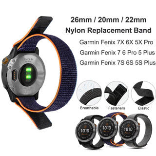 สายนาฬิกาข้อมือไนล่อน 22 มม. 20 มม. สําหรับ Garmin Fenix 7 6 Pro 5 Plus 745