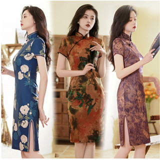 ชุดเดรส qipao มีประสิทธิภาพ แฟชั่นสําหรับผู้หญิง ไซซ์ M-4XL