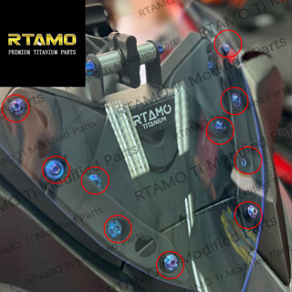 RTAMO ไทเทเนียม Gr5 Xmax 250 Xmax 300 2023 ชิวหน้า,GPS Cradle Bracket Bolt Set