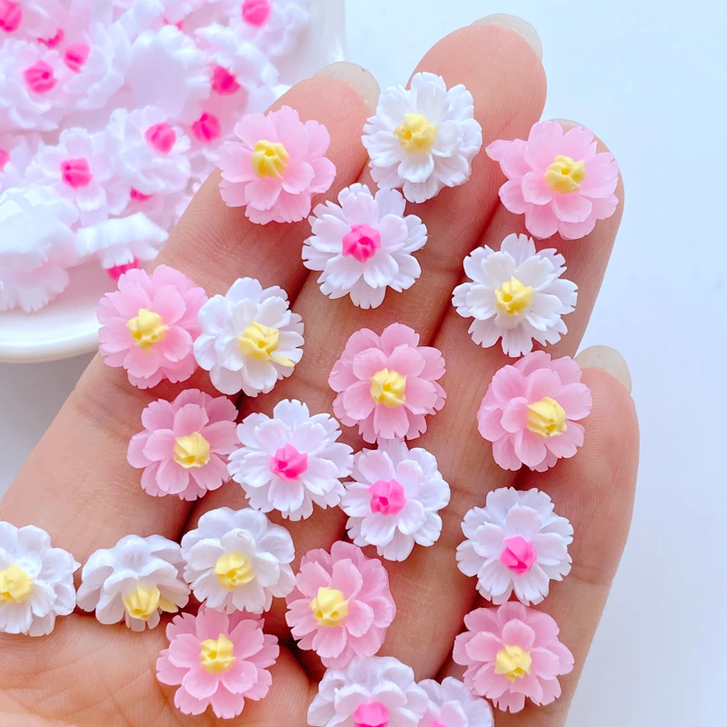 50 ชิ ้ น 12 มม.3D Mini Lotus แบนด ้ านล ่ างพืชเรซิ ่ นอุปกรณ ์ เสริม DIY หัตถกรรมโทรศัพท ์ มือถือ Patch Art Supplies