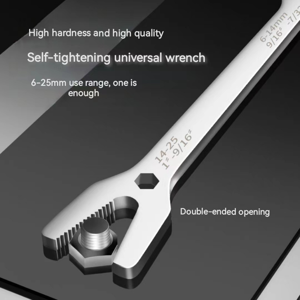Universal Self-Tightening ประแจประแจปรับมัลติฟังก ์ ชั ่ น Double-Ended Open-Ended ประแจโง ่ Anti-Slip Multi-