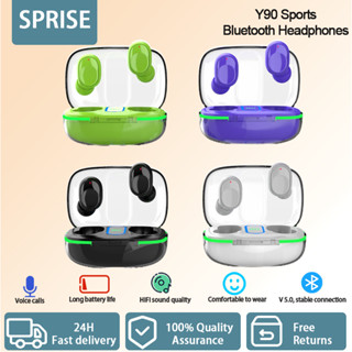 Sprise Y90 หูฟังบลูทูธไร้สาย พร้อมจอแสดงผล LED ตัดเสียงรบกวน หลากสี