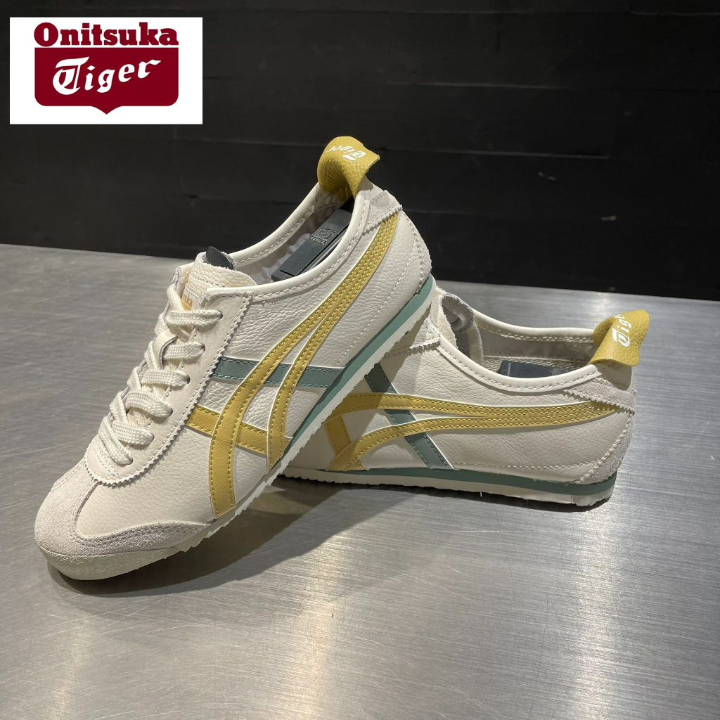 Onitsuka MEXICO 66 ผู้ชายผู้หญิงสีฟ้าสีส้มรองเท้าผ้าใบรองเท้าลําลอง 1183A201-121