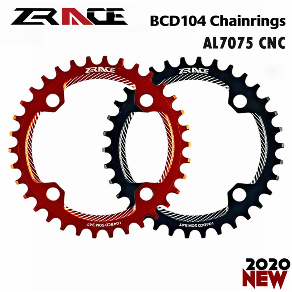 ใหม่ ZRACE Chainrings Chainwheels BCD104, 32T/34T/36T/38T, ฟันแคบกว้าง AL7075 CNC สําหรับ MTB