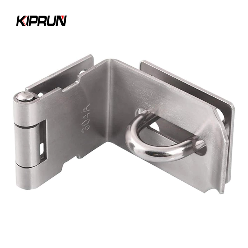 Kiprun ประตู Hasp Latch 90 องศาความปลอดภัยมุมล็อค Latch สําหรับ Push เลื่อน Barn ประตู