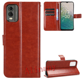 เคสสำ Nokia C32 Case Flip PU Leather Phone Casing Nokia C32 NokiaC32 คสโทรศัพท์มือถือ Back Cover