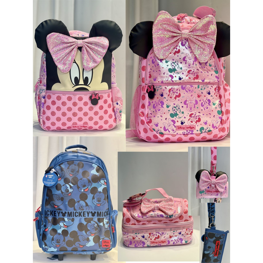 Smiggle Mickey Minnie Mouse Junior Character Hoodie Backpack Mickey Mouse Double Decker Lunchbox Minnie Mouse Character Lanyard Wallet