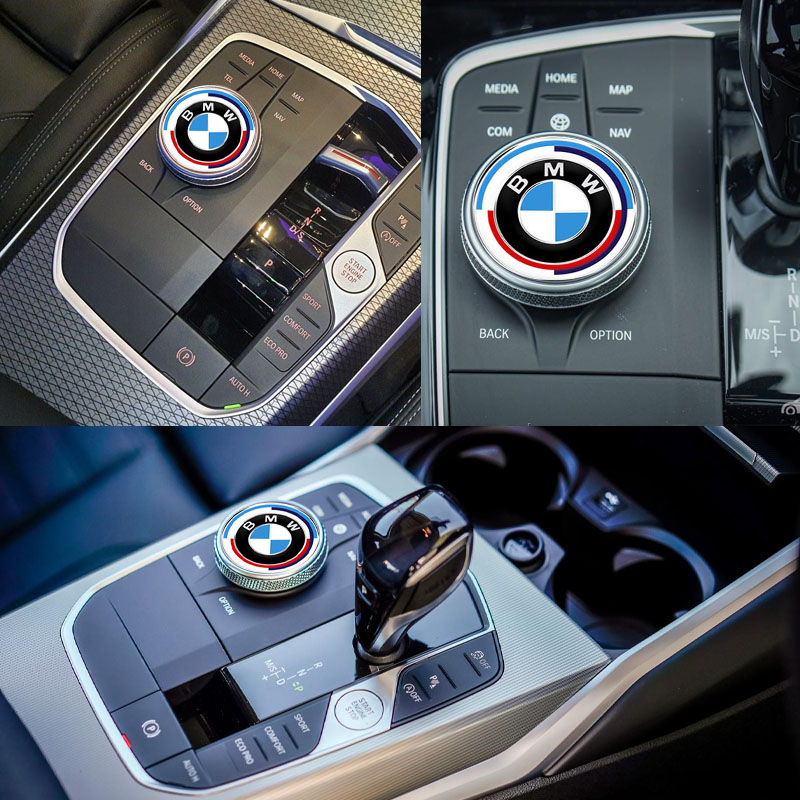 BMW มัลติมีเดียปุ่มหมุนสติกเกอร์ครบรอบ 50 ปี 3 Series 5 Series G20G30F30F10X3X5X7 สติกเกอร์ตกแต่งที่ปรับปรุงใหม่
