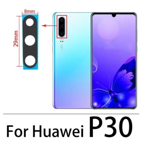 ใหม่ เลนส์กระจกกล้องด้านหลัง แบบเปลี่ยน สําหรับ Huawei P30 P30 Lite P30 Pro