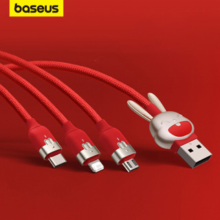 Baseus สายชาร์จเร็ว ลายการ์ตูนราศีจีน (ปีกระต่าย) USB เป็น M+L+C 3.5A 1.2 ม. 3 in 1