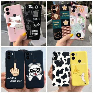 เคสโทรศัพท์มือถือ ซิลิโคนนิ่ม ผิวด้าน ลายวัว สีดํา สําหรับ Redmi A2+ A 2 Plus Redmi A 2Plus