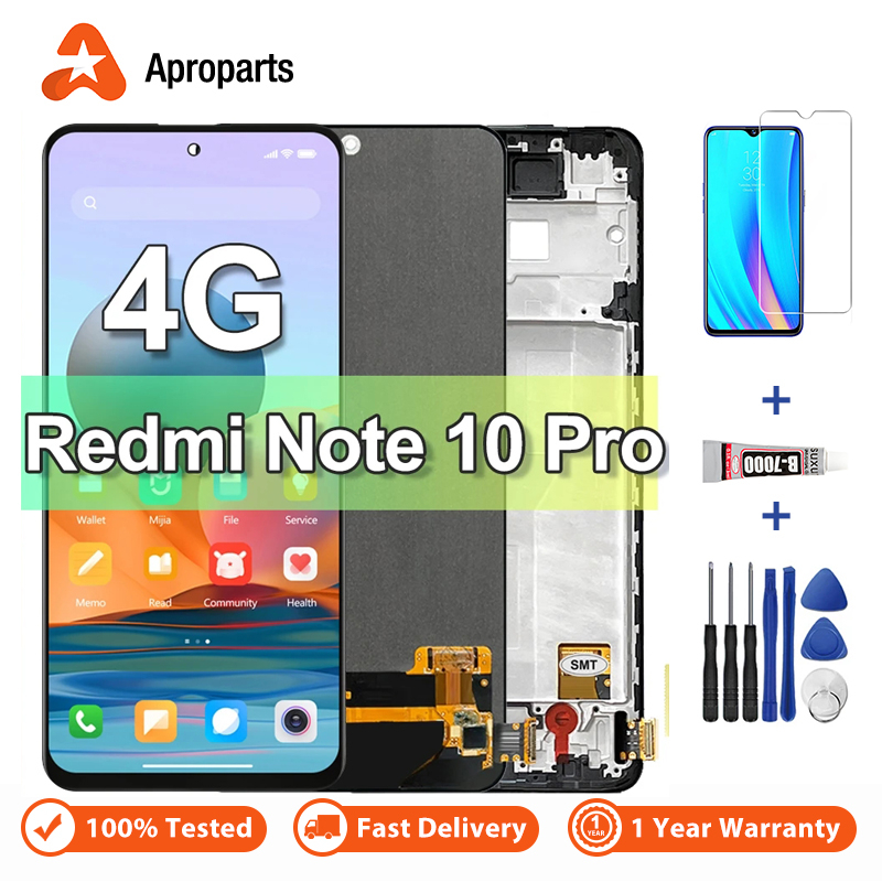 อะไหล่หน้าจอสัมผัส LCD แบบเปลี่ยน สําหรับ Xiaomi Redmi Note 10 Pro M2101K6G Note10Pro M2101K6R