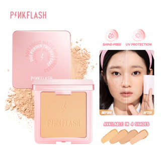 Pinkflash #More&amp;more แป้งอัดแข็ง เนื้อแมตต์ นุ่ม โฟกัสสูง ปกปิดสูง น้ําหนักเบา กันน้ํา แป้งเค้กสองทาง