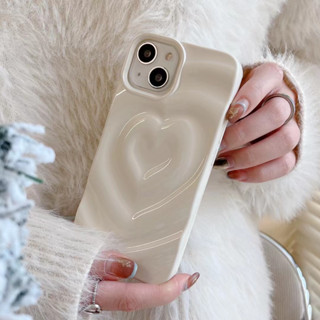 เคสโทรศัพท์มือถือ ลายหัวใจ สีน้ําตาล สีขาว สําหรับ iphone 14 pro max 13 proamx 12 pro max 11 pro max xs max 13 romax