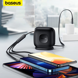 Baseus สายชาร์จ USB C 100W 3 in 1 ยืดหดได้ ชาร์จเร็ว สําหรับ i12 13 Samsung Xiaomi