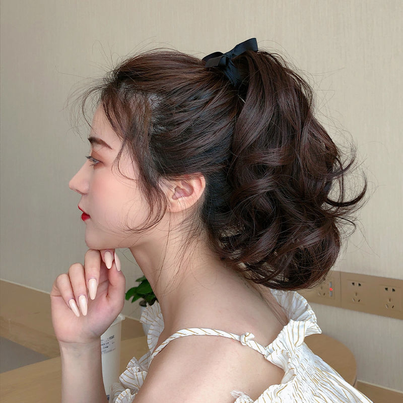 แฮร์พีชหางม้า ผมสังเคราะห์ แบบสั้น แบบหยิก สําหรับเด็ก - รูปที่ 7