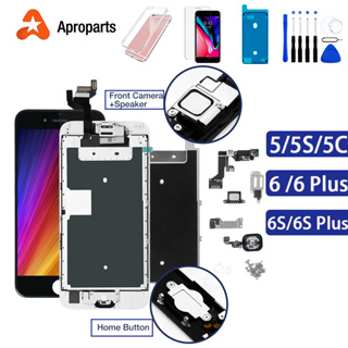 หน้าจอสัมผัส LCD พร้อมปุ่มโฮม และกล้องหน้า สําหรับ iPhone 6 6S Plus 5 5S 5C 6P