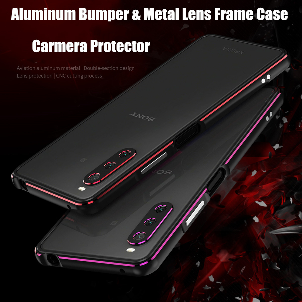 Luxury Shockproof Case For Sony Xperia 1 5 10 III IV V Shockproof Armor Metal Bumper Aluminum with Lens Protection Case Cover