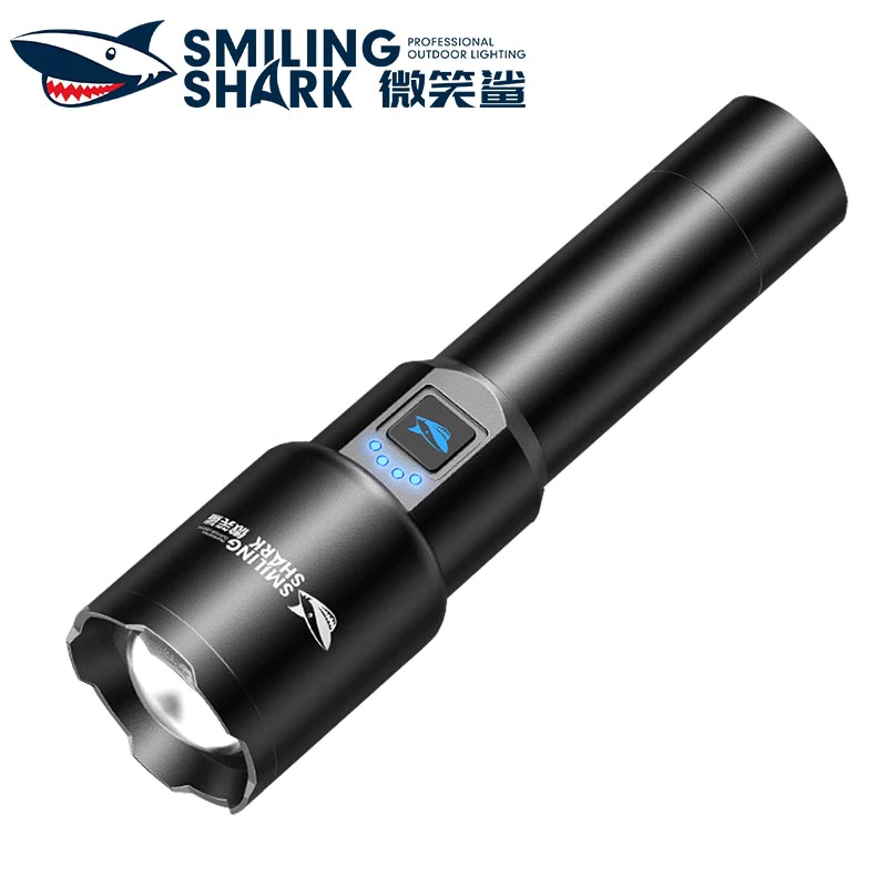Smilingshark SD5225 ไฟฉาย led 10000lm ซูมได้ 4 โหมด พร้อม Type-C กันน้ํา ชาร์จซ้ําได้ สําหรับตั้งแคมป์ เดินป่า ครัวเรือน