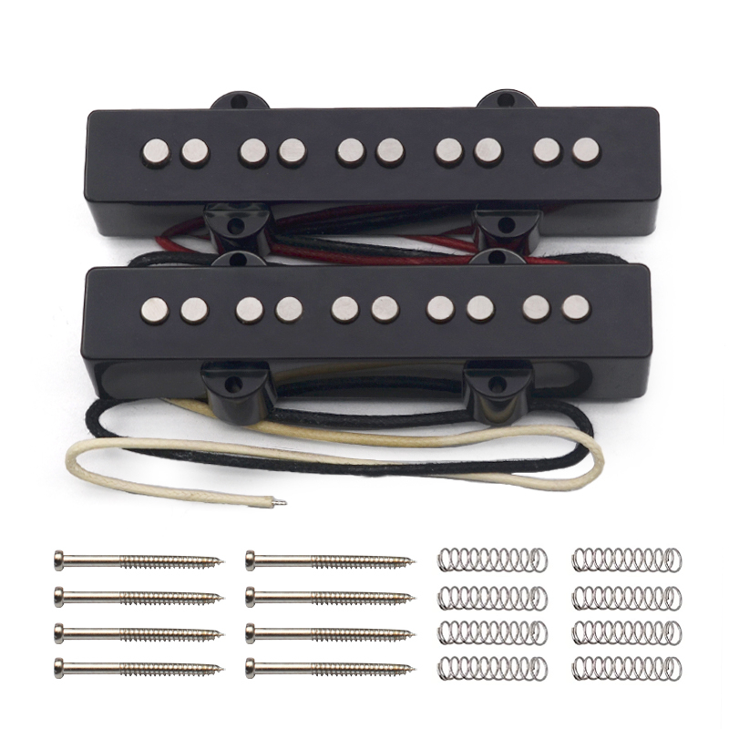 5 String Alnico 5 Jazz Bass Pickups Neck-9.6K & Bridge-11.1K Pickup fit 5 Strings Jazz Bass Guitar Pickup Part