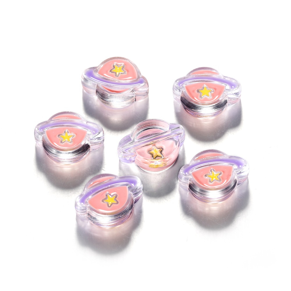 St. kunkka จี้ลูกปัดอะคริลิค รูปดาวเคราะห์ สําหรับทําสร้อยคอ สร้อยข้อมือ DIY 5 ชิ้น ต่อถุง