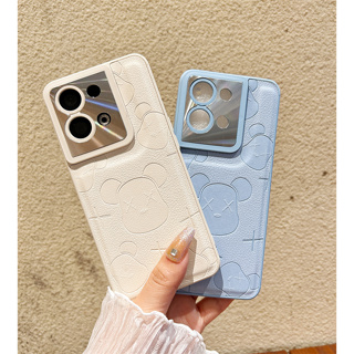 เคสโทรศัพท์มือถือหนังแข็ง ลายหมี ดอกคามิเลีย สําหรับ OPPO Reno 8 Pro 5G