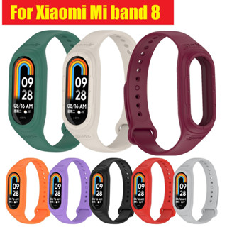 เคสซิลิโคนนิ่ม สายนาฬิกา Mi band 8 พร้อมสายคล้อง สําหรับ Soft Slicone Case Strap For Xiaomi Mi band 8 Strap Silicone Mi Band 8 สาย Replacement Wristband for Mi band 8 Case