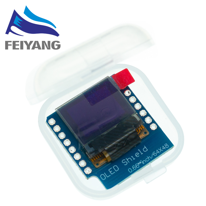 โมดูลหน้าจอ OLED 0.66 นิ้ว สําหรับ WEMOS D1 MINI ESP32 Module AVR STM32 64x48 0.66 นิ้ว LCD Screen I