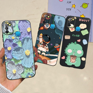 เคสโทรศัพท์มือถือ ซิลิโคนนิ่ม TPU พิมพ์ลายคนอวกาศ ดอกไม้ สําหรับ infinix Smart 5 X657 X657C Samrt5