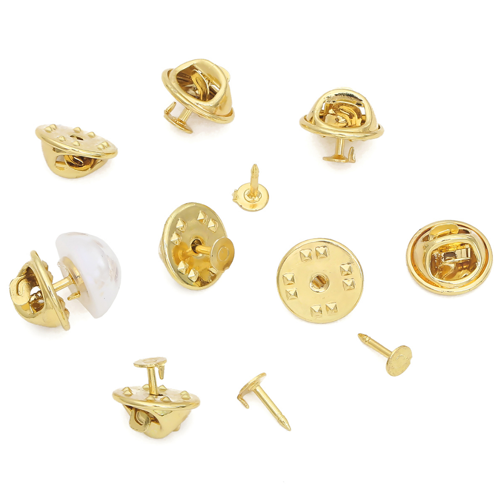 5pcs 14K Gold-plated ทองแดง Pin กลับเข็มกลัดป้ายผู้ถือฐานสําหรับ DIY Jewellery วัสดุทําอุปกรณ์หัตถกรรมนวนิยายอุปกรณ์เย็บผ้าทําด้วยมือ