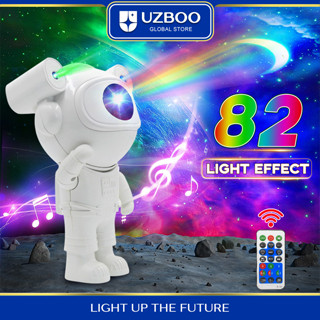 Uzboo โคมไฟโปรเจคเตอร์ ฉายรูปนักบินอวกาศ กาแล็กซี่ USB พร้อมรีโมตตั้งเวลา สําหรับผู้ใหญ่ และเด็ก