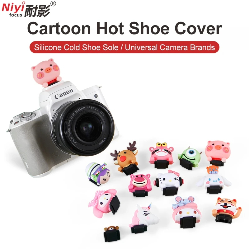 อุปกรณ์เสริมสําหรับกล้อง ฝาครอบรองเท้าร้อนการ์ตูน Hotshoe ป้องกันฝุ่นหมวกสําหรับ Canon Nikon Sony กล้องสไตล์การ์ตูน Fujifilm xt10 Leica