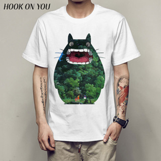 เสื้อยืดแขนสั้น พิมพ์ลายการ์ตูนอนิเมะ Hayao Miyazaki Forest My Neighbor Totoro Elements สไตล์ใหม่