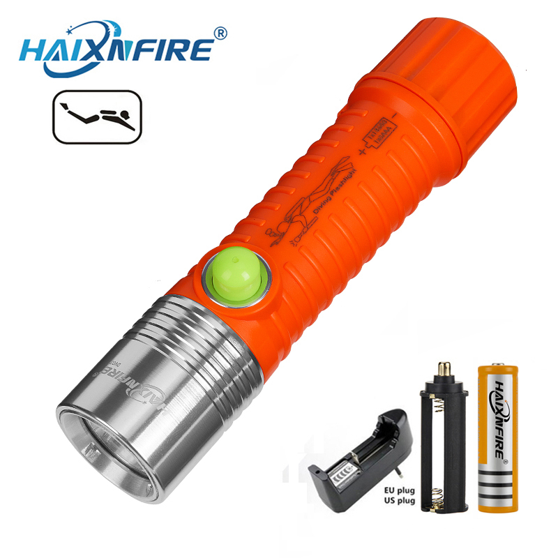 Haixnfire DV03 ไฟฉายดําน้ํา T6 LED กันน้ํา สําหรับตั้งแคมป์กลางแจ้ง