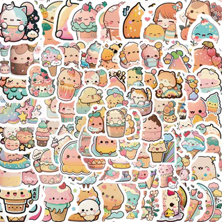 100PCS Original น่ารัก Cate หมีขนมขบเคี้ยวขนาดเล็ก Sized บัญชีมือสติกเกอร์สําหรับกระเป๋าเดินทางเคสโทรศัพท์แล็ปท็อปโน้ตบุ๊ค Decals เด็กของขวัญ